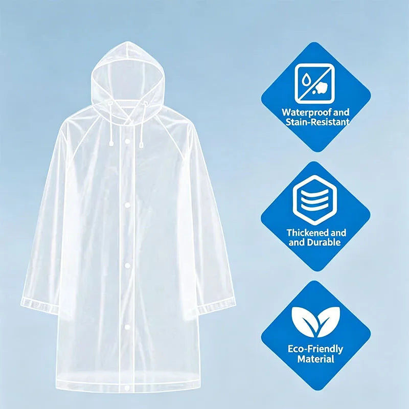 Portable Reusable Raincoat with Hood