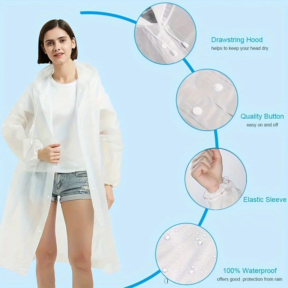 Portable Reusable Raincoat with Hood