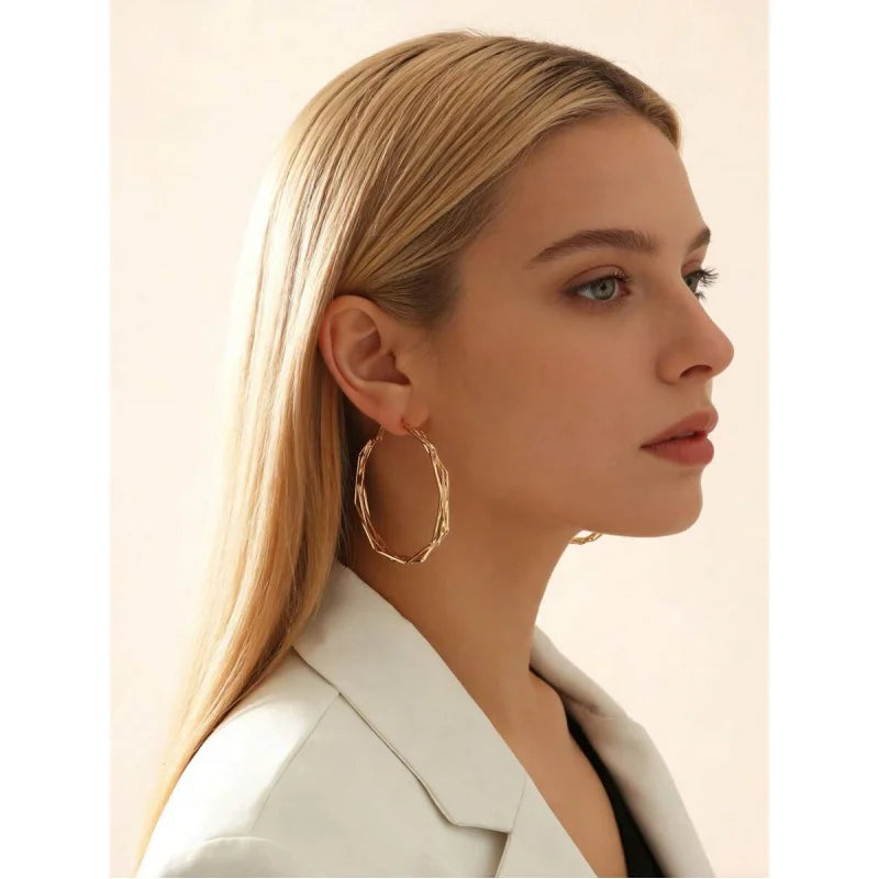 Gold Geometric Hoop Earrings