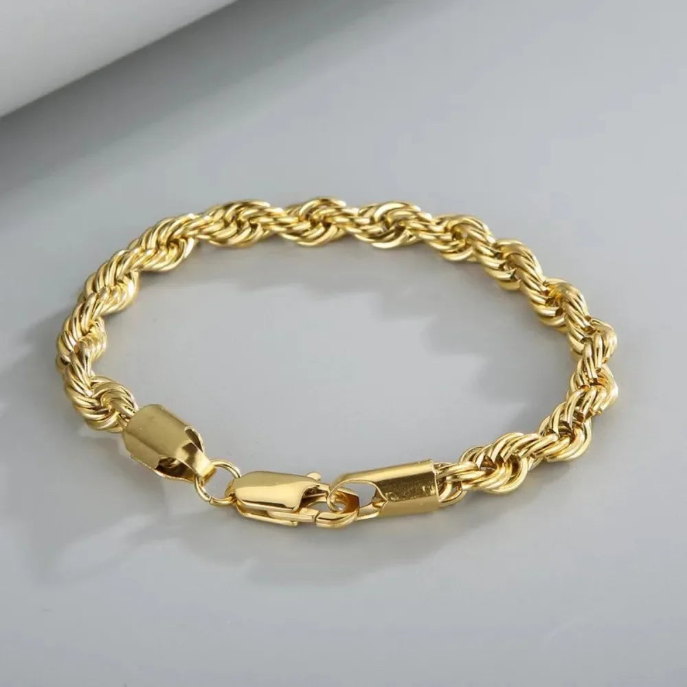 Gold Rope Chain Bracelet