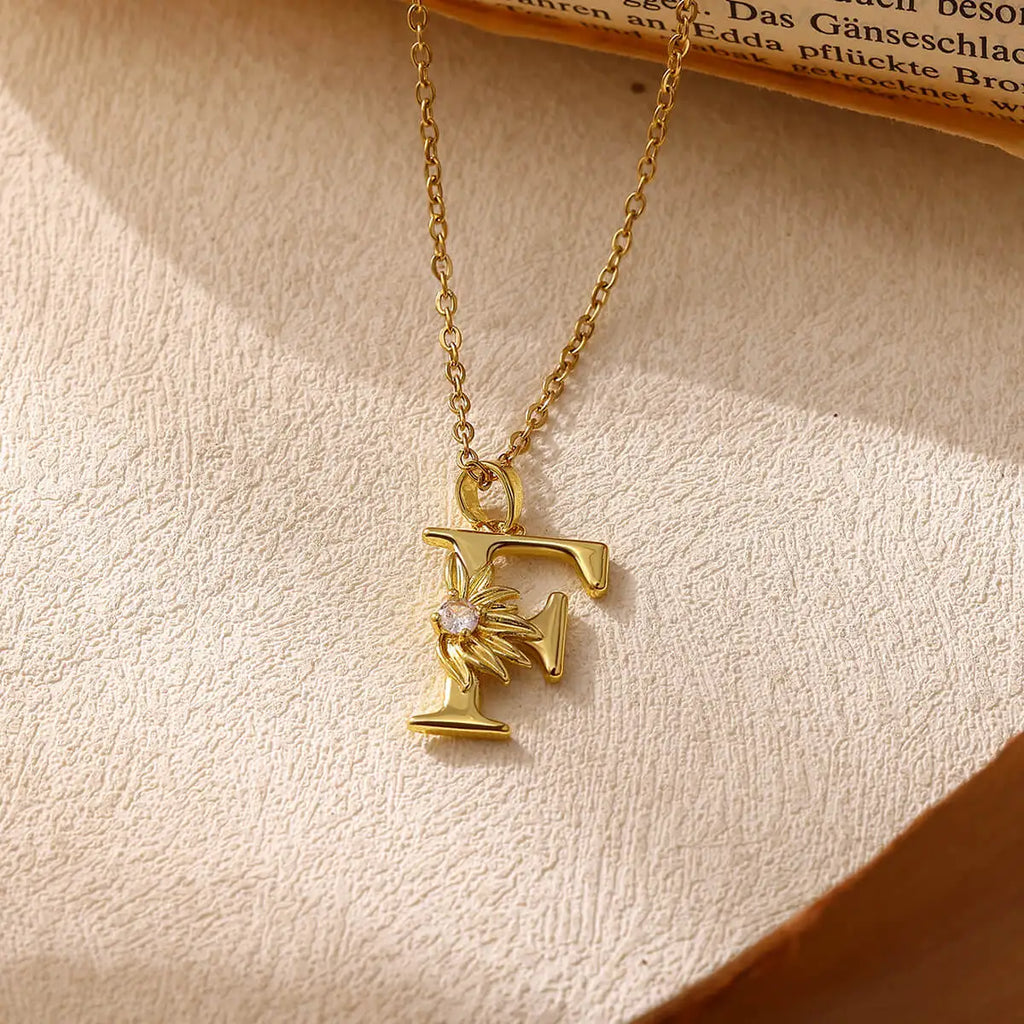 Daisy Initial Pendant Necklace