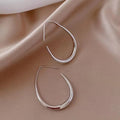 Gold Ellipse Hoop Earrings