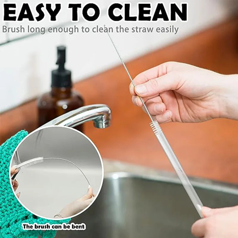 Reusable Straws with Cleaning Brush - 6 Pack