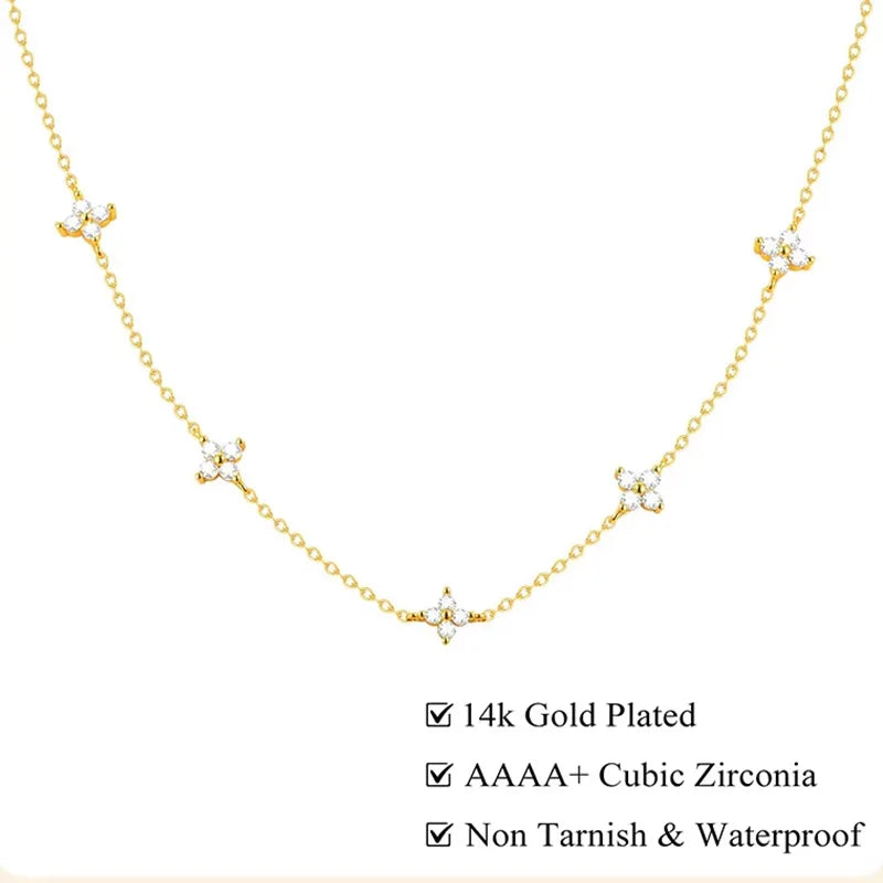 Gold Flower Pendant Necklace
