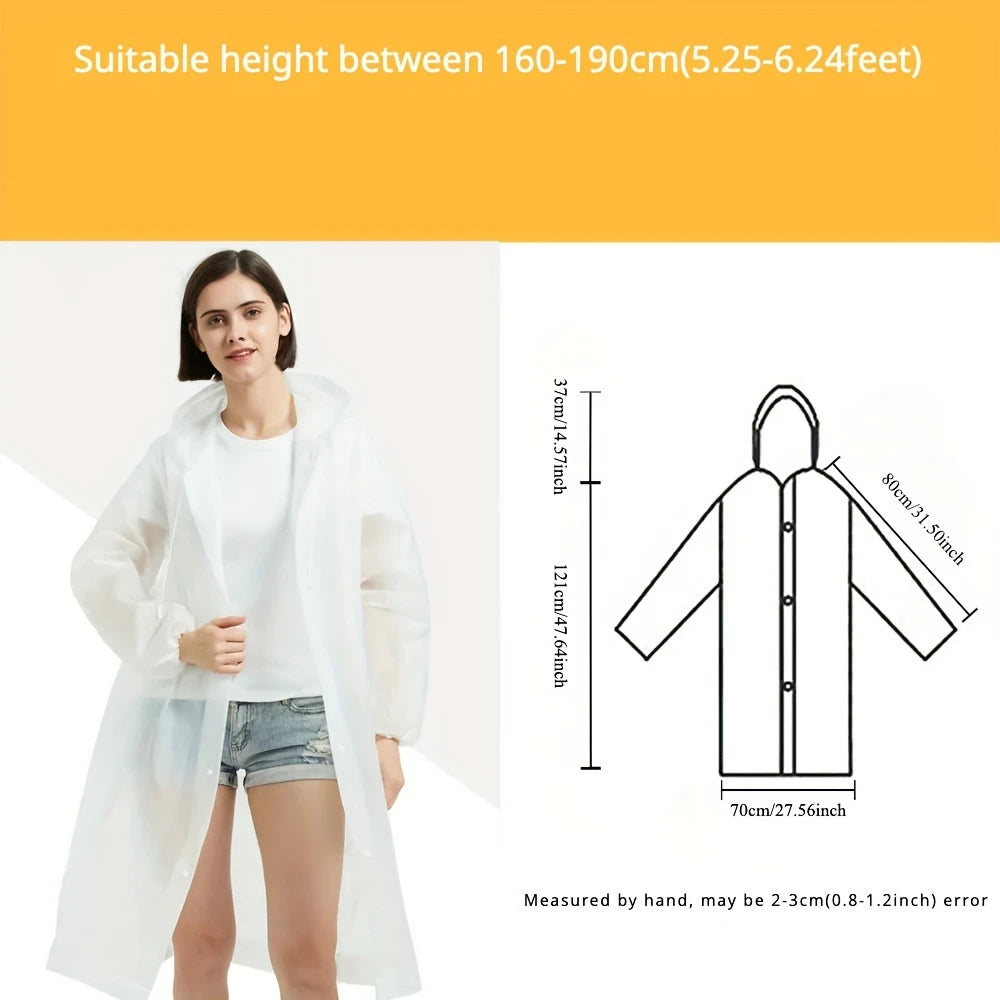 Portable Reusable Raincoat with Hood
