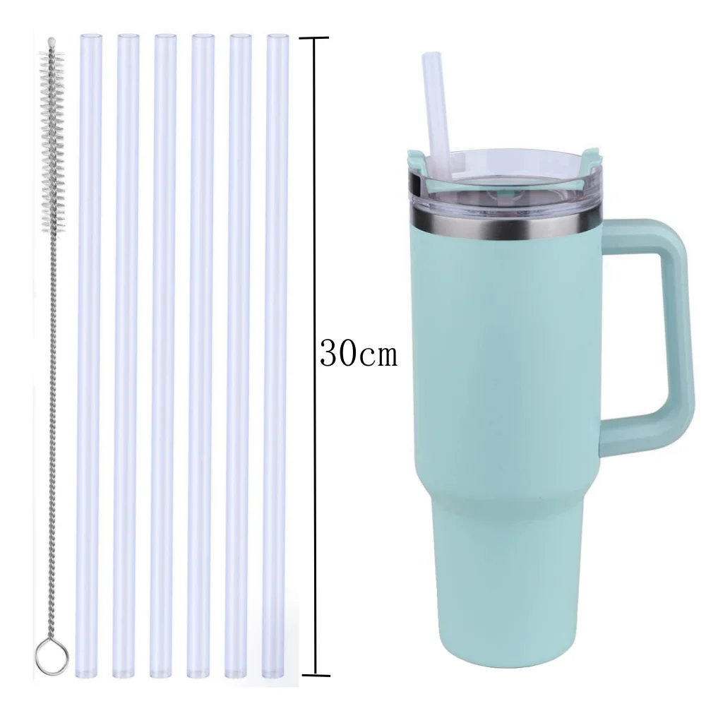 Reusable Straws with Cleaning Brush - 6 Pack