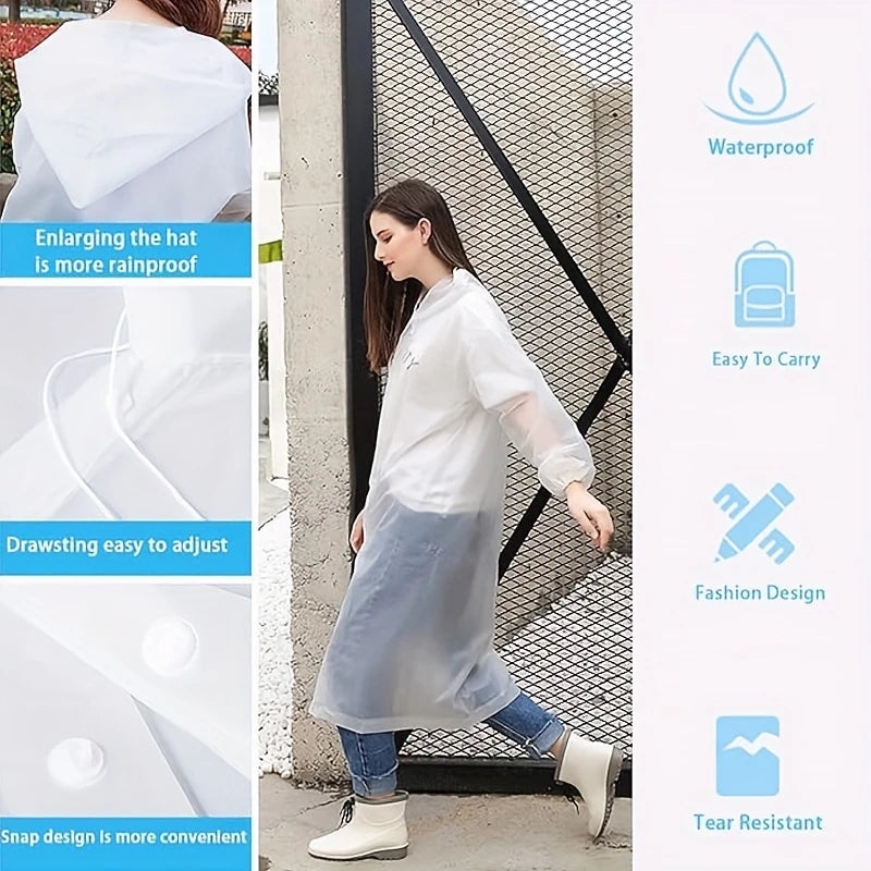 Portable Reusable Raincoat with Hood