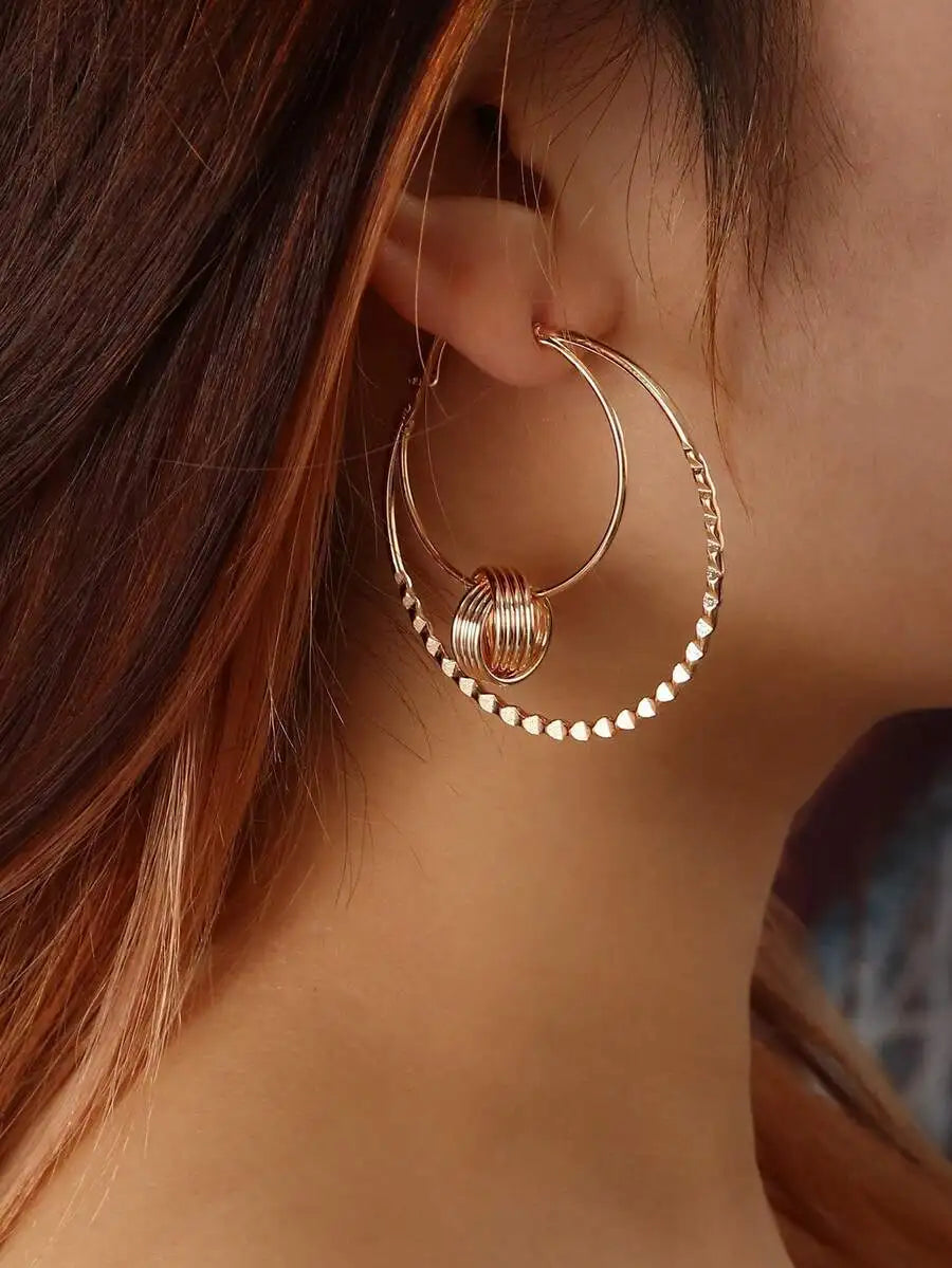 Gold Geometric Hoop Earrings