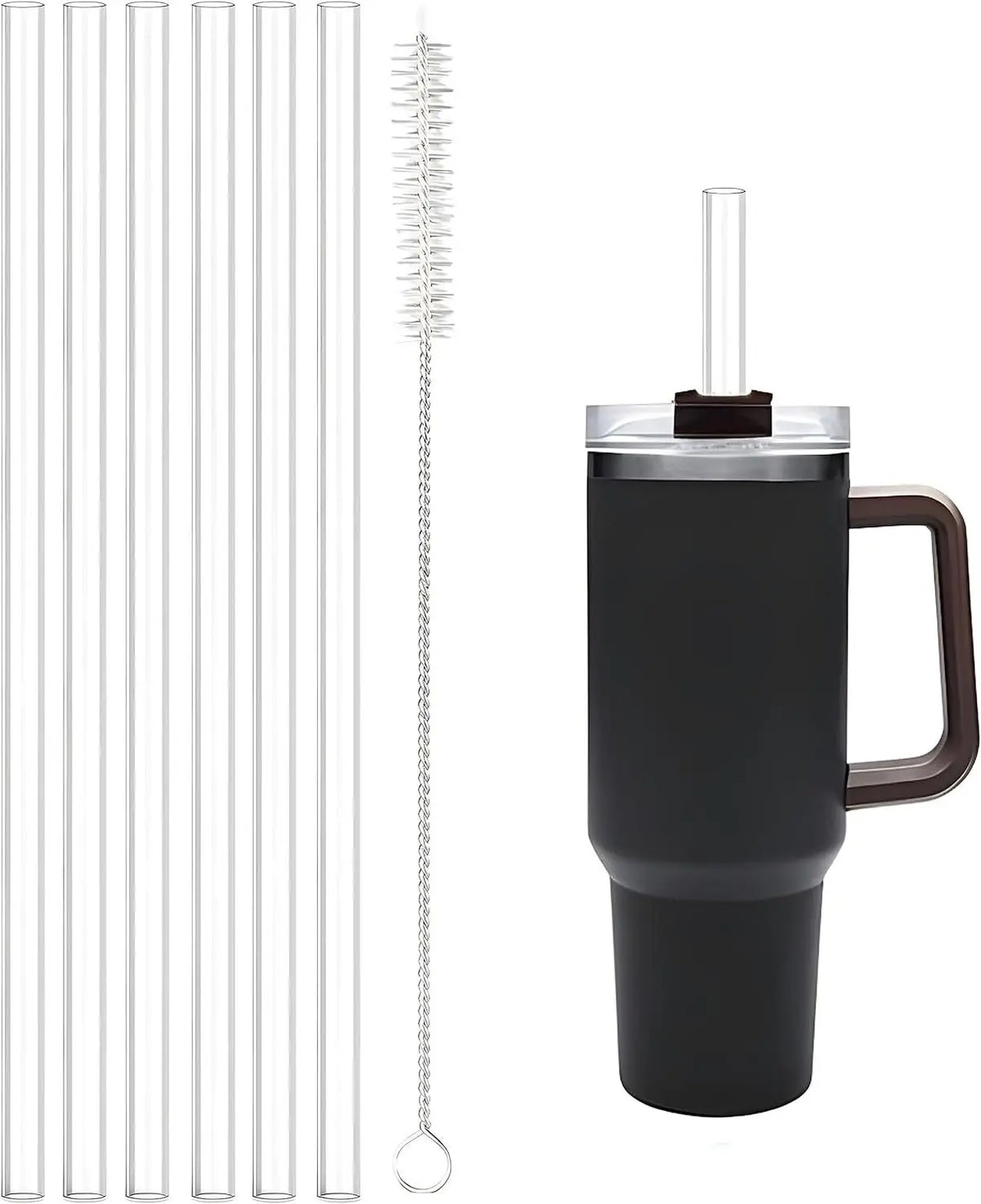 Reusable Straws with Cleaning Brush - 6 Pack