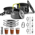 Camping Cooking Set Camping Cookware Travel Tableware Outdoor Picnic Set Teapot For 2-3 People Non-Stick Pots Assorted Sets