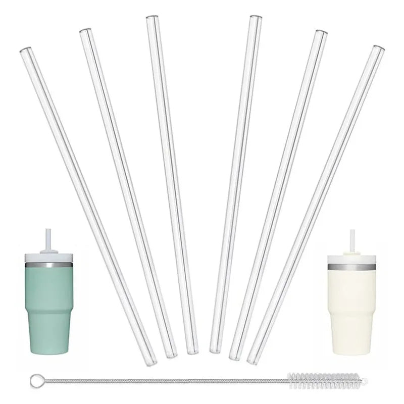 Reusable Straws with Cleaning Brush - 6 Pack
