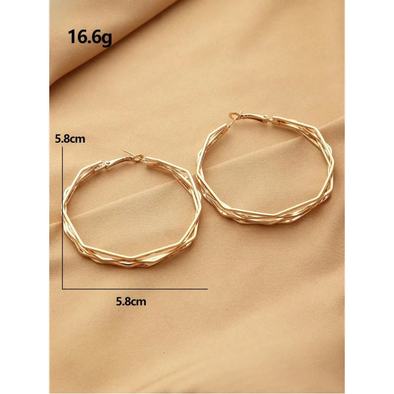 Gold Geometric Hoop Earrings
